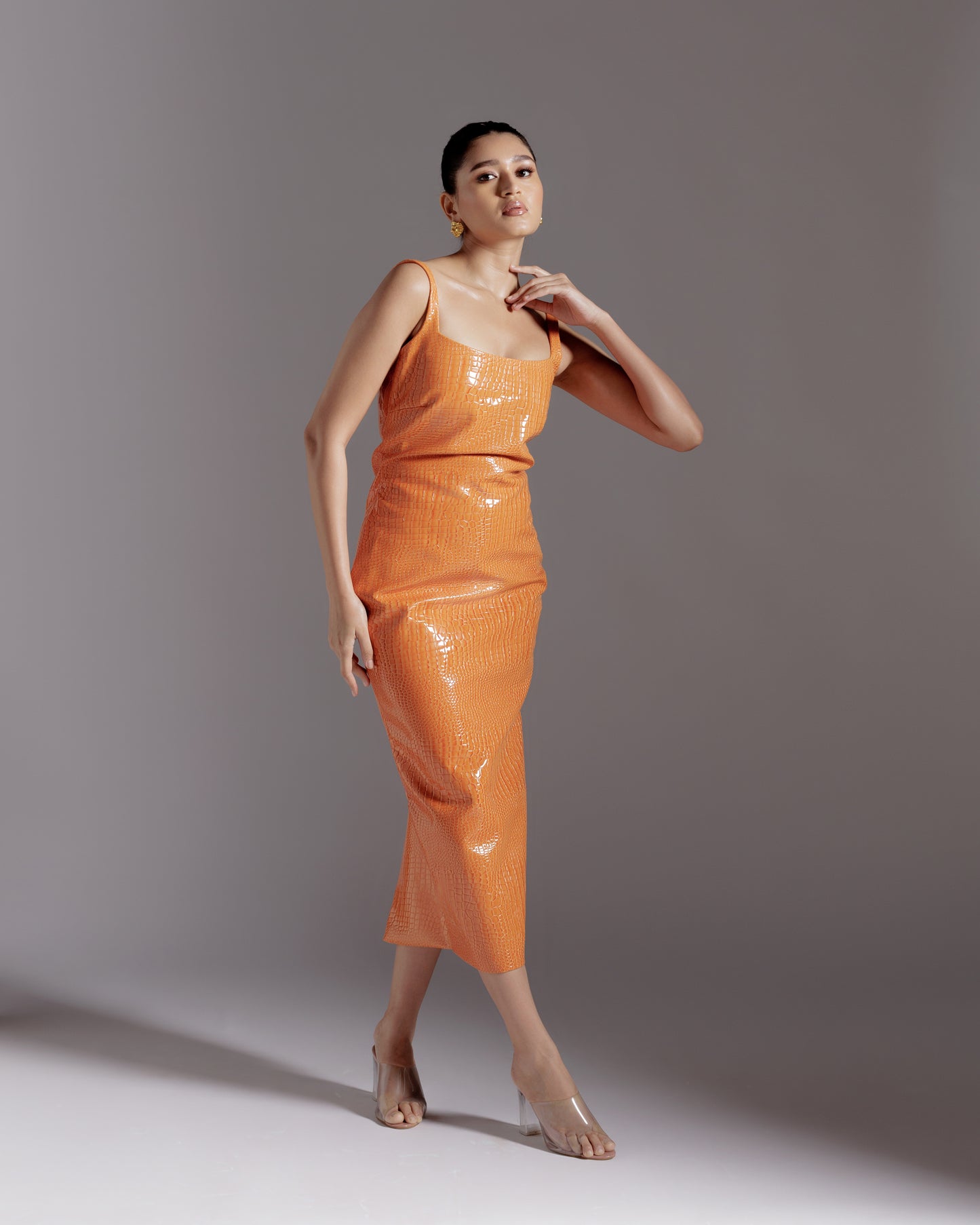 Sleek Croc leather Dress