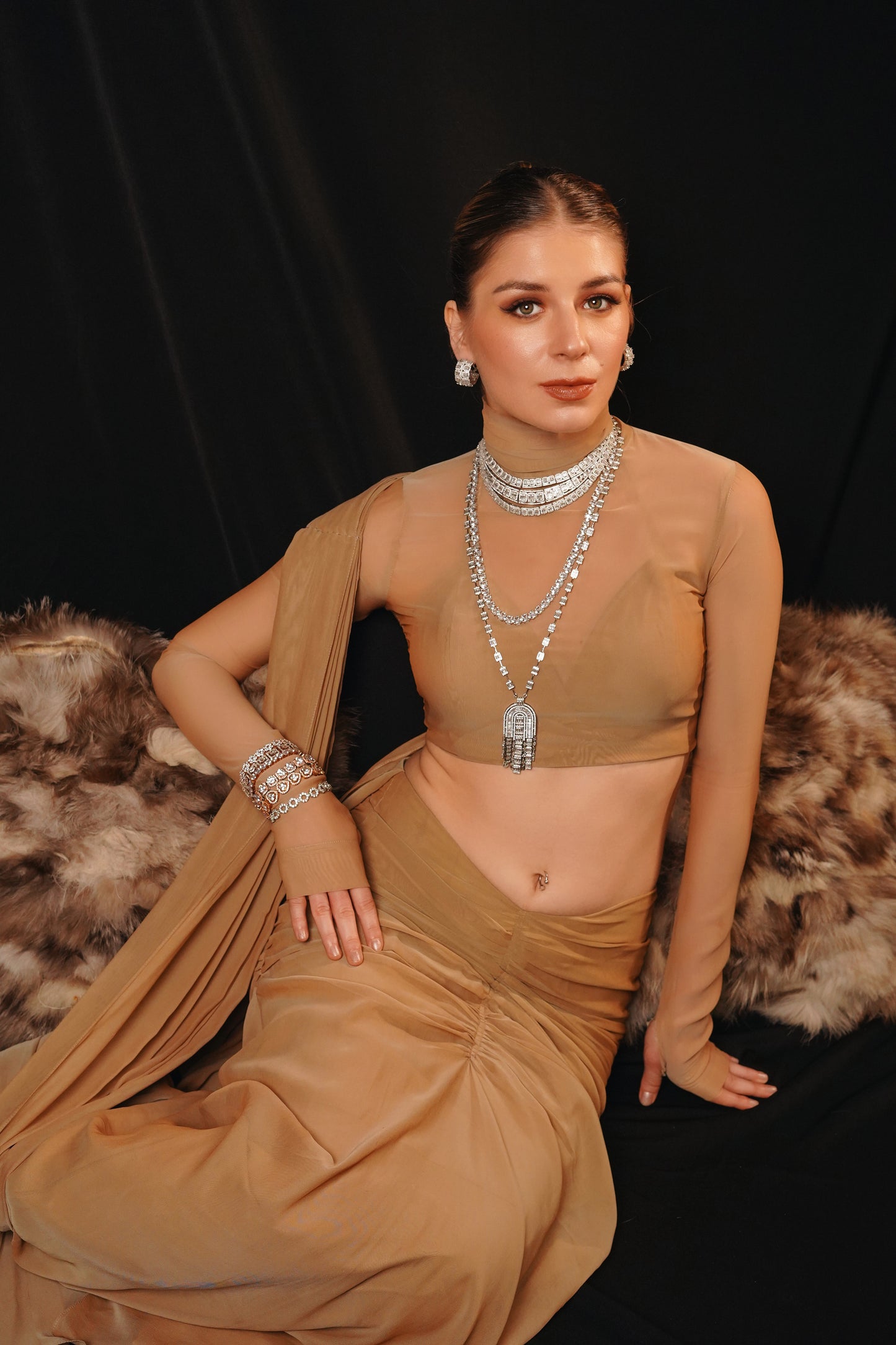 Nude Saree