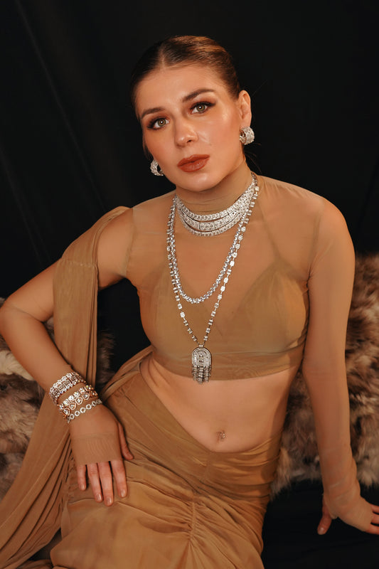 Nude Saree