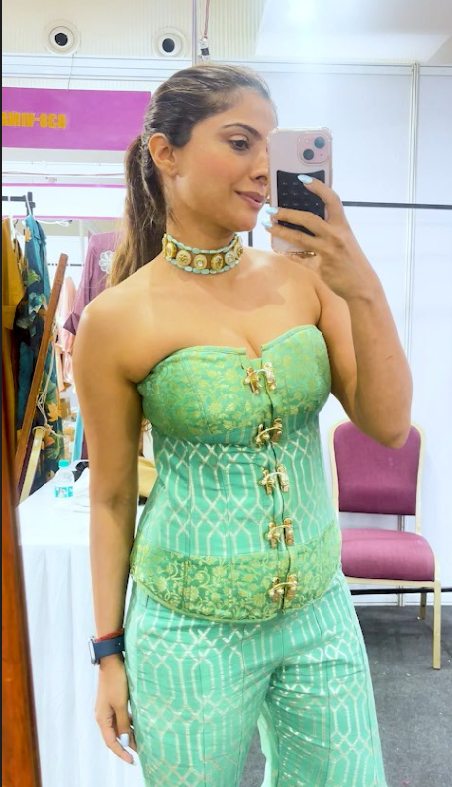 Turquoise Deco Corset Set
