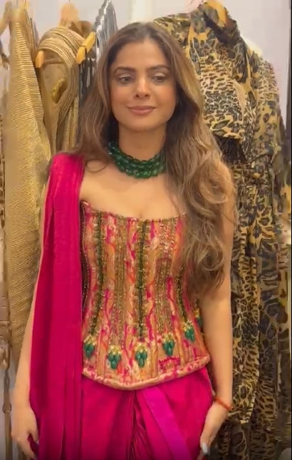 Pink Banarasi Brocade Saree